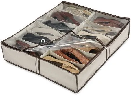 DAZZ Underbed Shoe Storage with Cedar, Natural Canvas