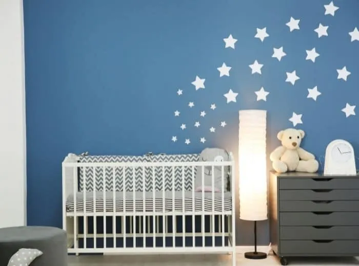 Baby sleeping in a crib