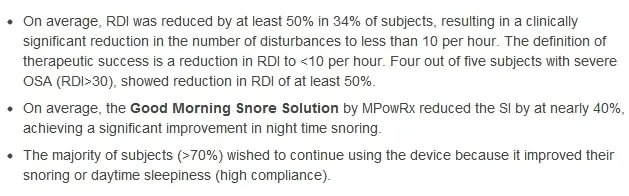 proven research on snoring mouthpiece