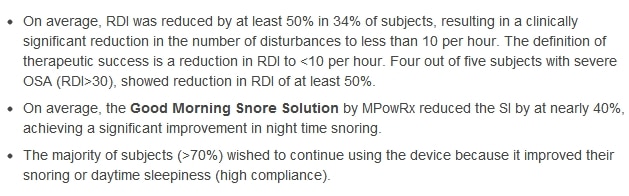 proven research on snoring mouthpiece